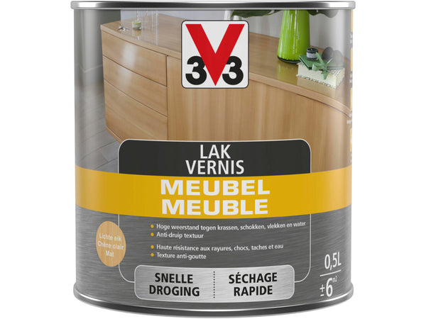 V33 vernis / lak meubel deco mat 0,5l lichte eik
