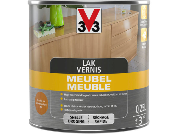 V33 vernis / lak meubel mat 0,25l rustieke eik