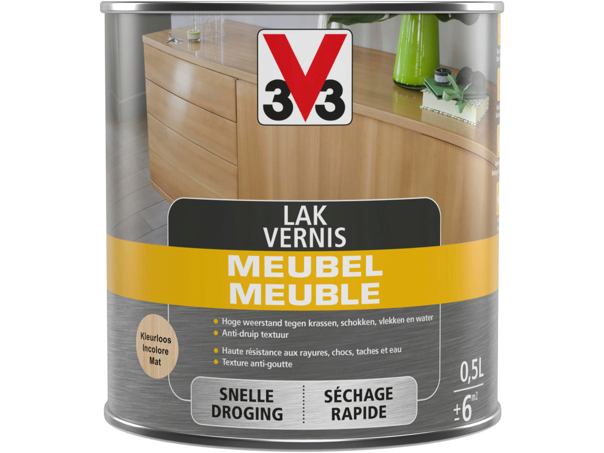V33 vernis / lak meubel mat 0,5l kleurloos