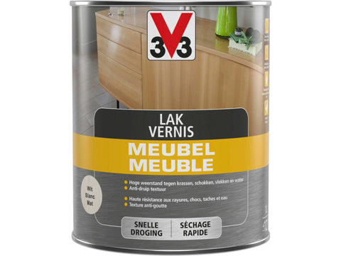 V33 vernis / lak meubel mat 1l wit
