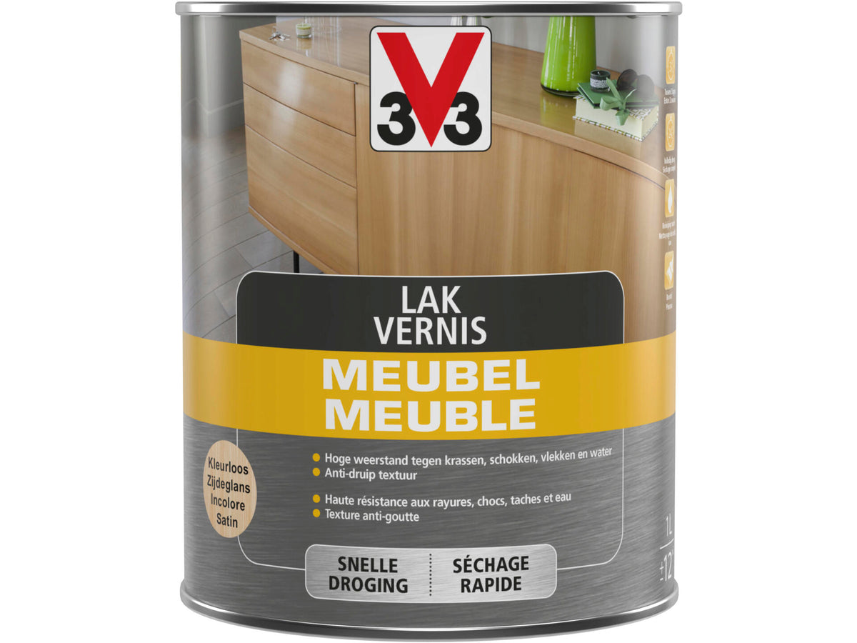 V33 vernis / lak meubel zijdeglans 1l kleurloos