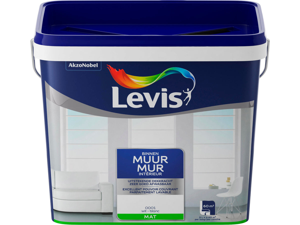 Levis latex muurverf mat 5l wit