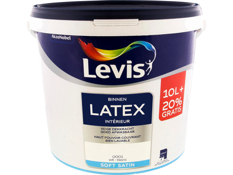 Levis latexverf zijdeglans 12l wit