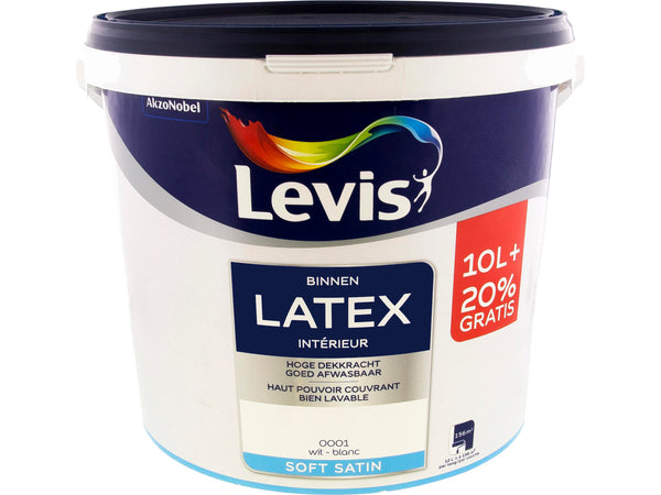 Levis latexverf zijdeglans 12l wit