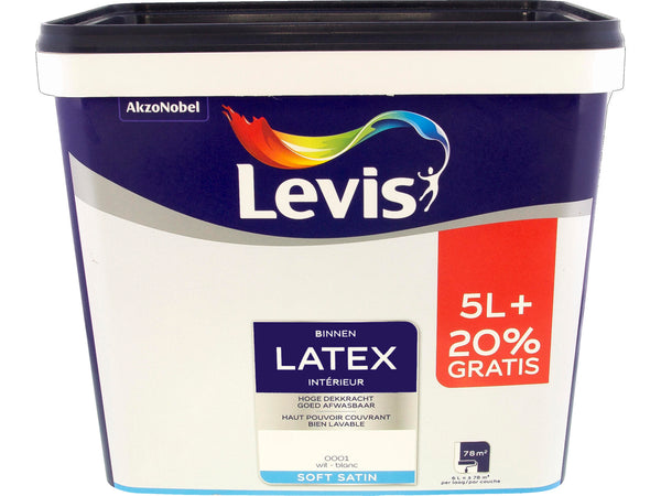 Levis latexverf zijdeglans 6l wit
