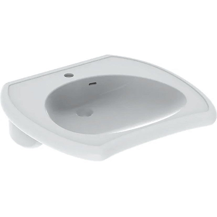 Lavabo vitalis Geberit 550X550 met overloop wit