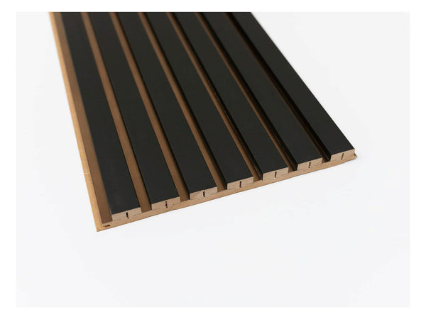 Maestro Latt Luxx panneau mural avec 7 lattes 277x28,7 cm 1,662m² 20mm bronze/ matte black 2 pièces
