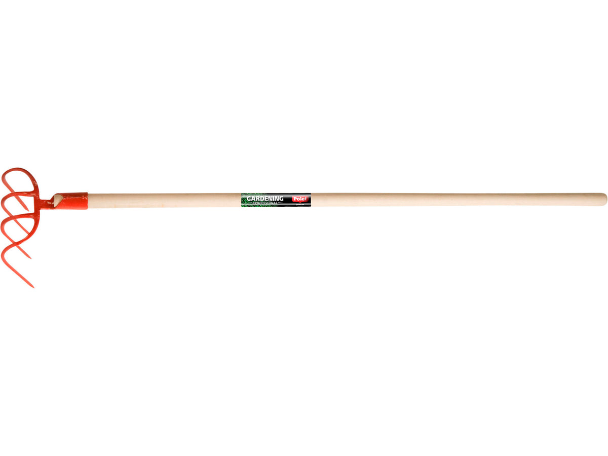 Polet mesthaak 21cm 4 tanden + steel 130cm