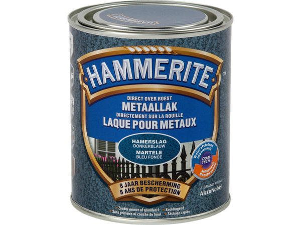 Hammerite metaallak hamerslag 0,75l donkerblauw