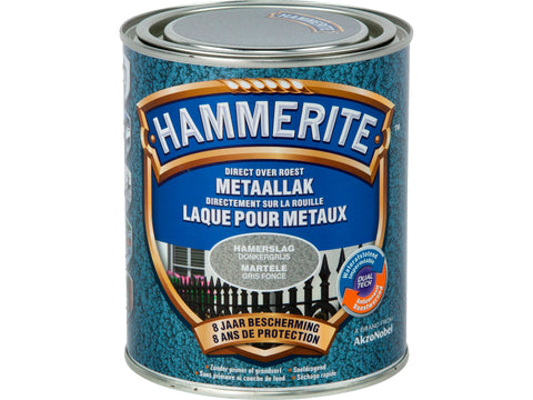 Hammerite metaallak hamerslag 0,75l donkergrijs