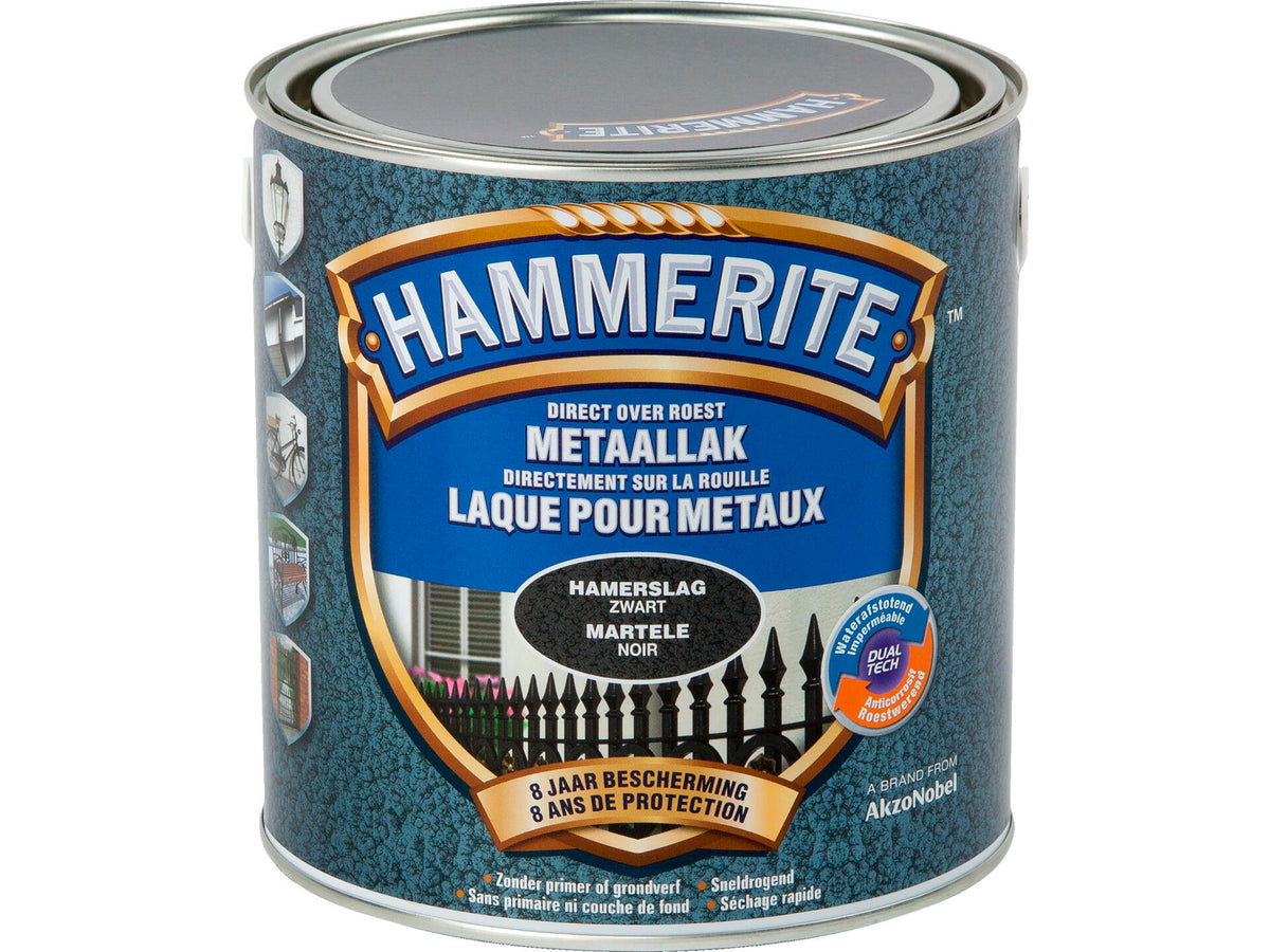 Hammerite metaallak hamerslag 2,5l zwart