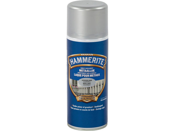 Hammerite metaallak hoogglans 0,4l zilvergrijs