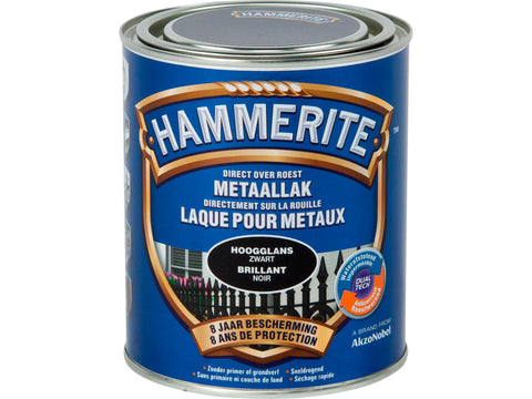 Hammerite metaallak hoogglans 0,75l zwart