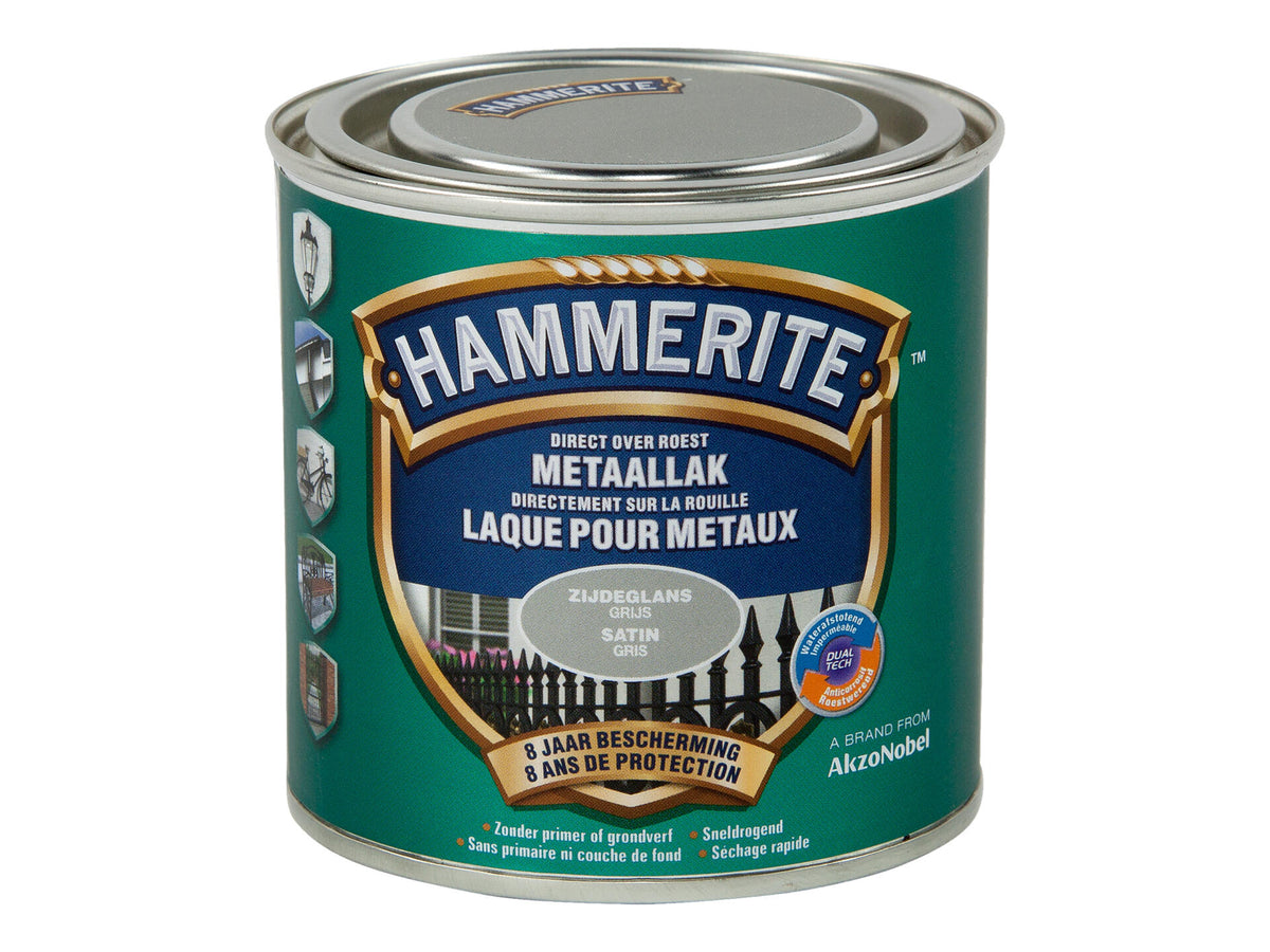Hammerite metaallak zijdeglans 0,25l grijs