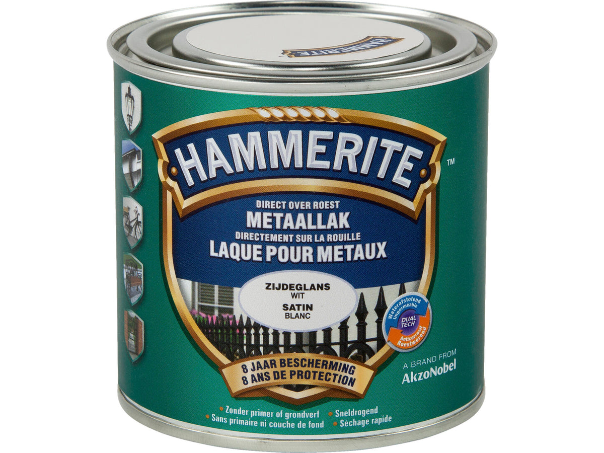 Hammerite metaallak zijdeglans 0,25l wit