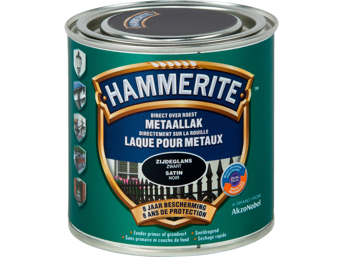 Hammerite metaallak zijdeglans 0,25l zwart