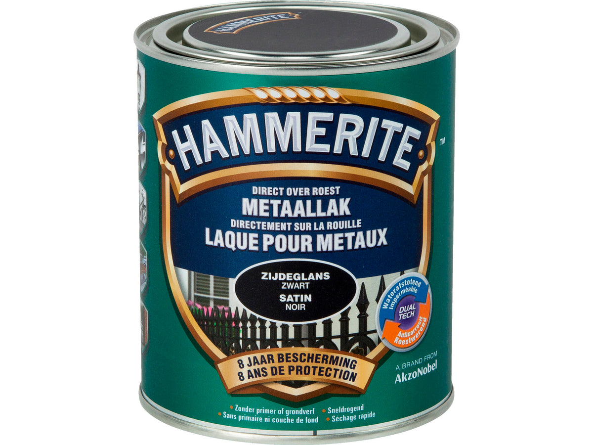 Hammerite metaallak zijdeglans 0,75l zwart