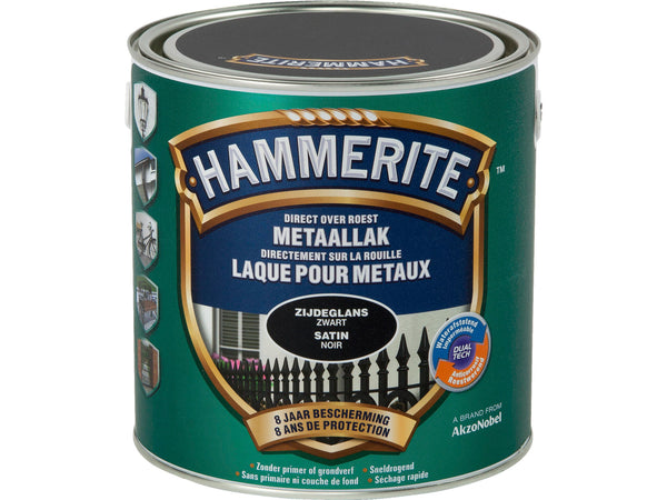 Hammerite laque pour métaux satin 2,5l noir
