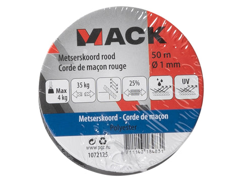 Mack metserskoord 50m 1mm rood