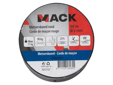 Mack metserskoord 50m 2mm rood