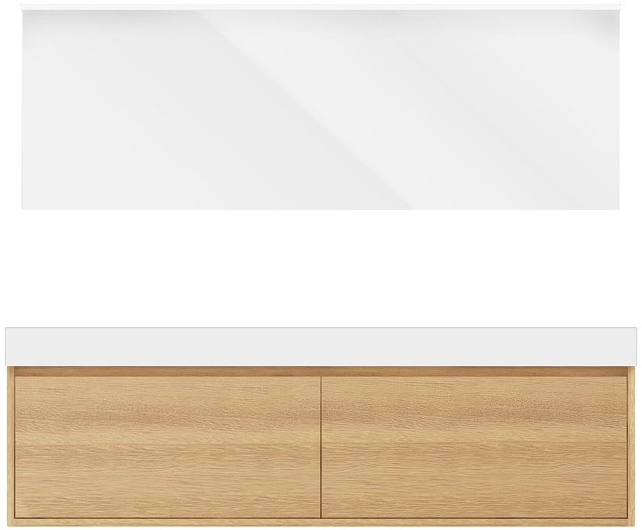 Meubel craft duo eik 180cm solid puro spiegel, badkamermeubelen — SKU DESCO-705472