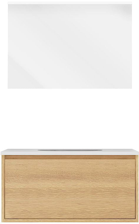 Meubel craft solo eik 90cm solid molto spiegel, badkamermeubelen — SKU DESCO-705461
