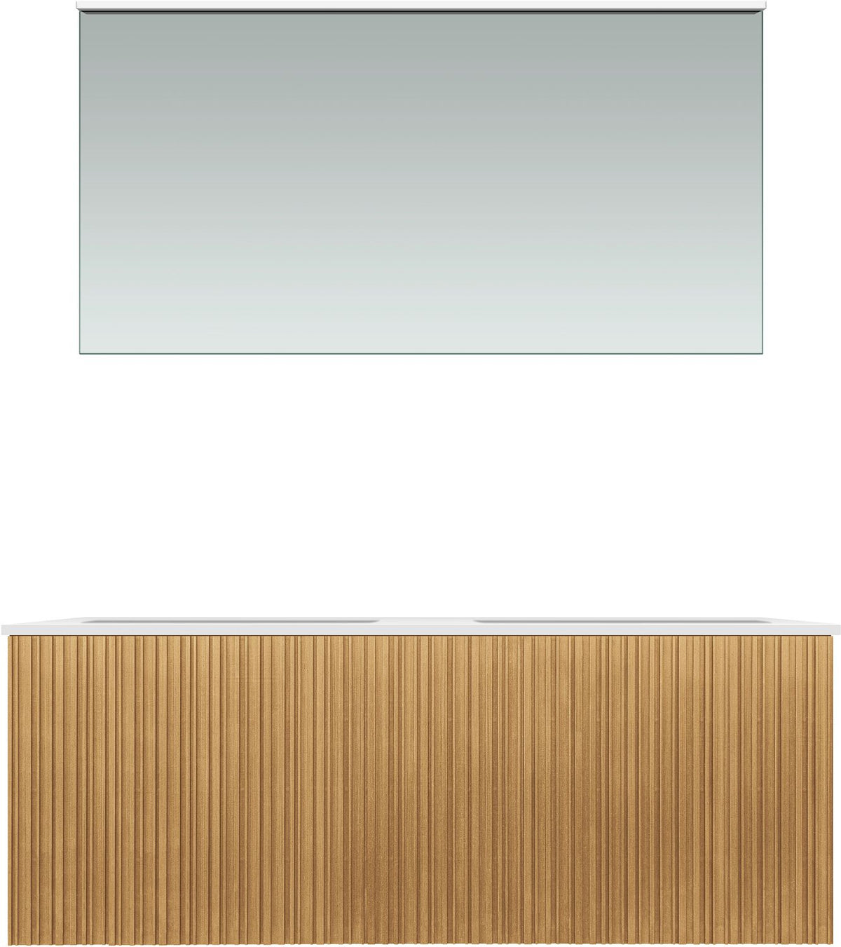 Meubel forest duo eik natuur 120CM Solid Molto spiegel, badkamermeubelen — SKU DESCO-705278