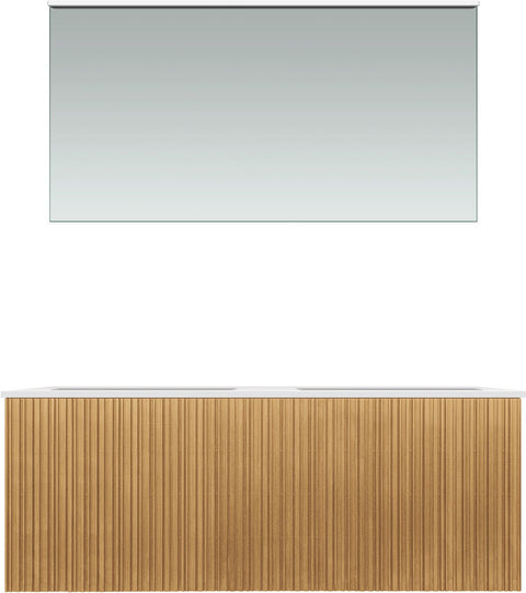 Meubel forest duo eik natuur 120CM Solid Molto spiegel, badkamermeubelen — SKU DESCO-705278