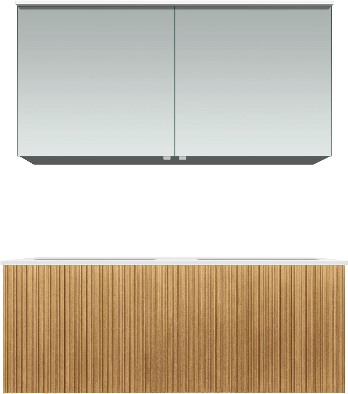 Meubel forest duo eik natuur 120CM Solid Molto spiegelkast, badkamermeubelen — SKU DESCO-705294