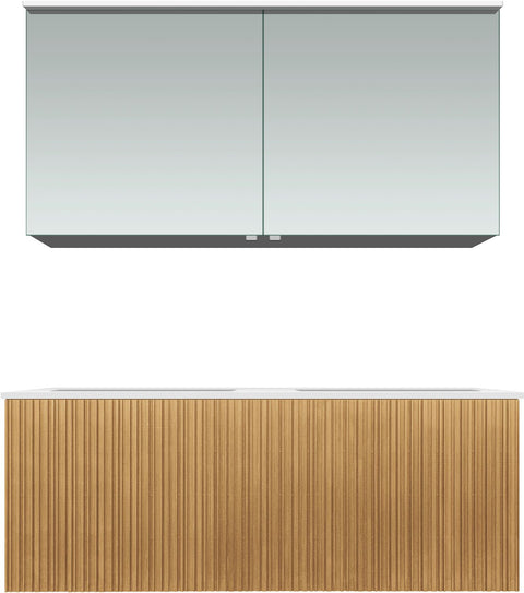 Meubel forest duo eik natuur 120CM Solid Molto spiegelkast, badkamermeubelen — SKU DESCO-705294
