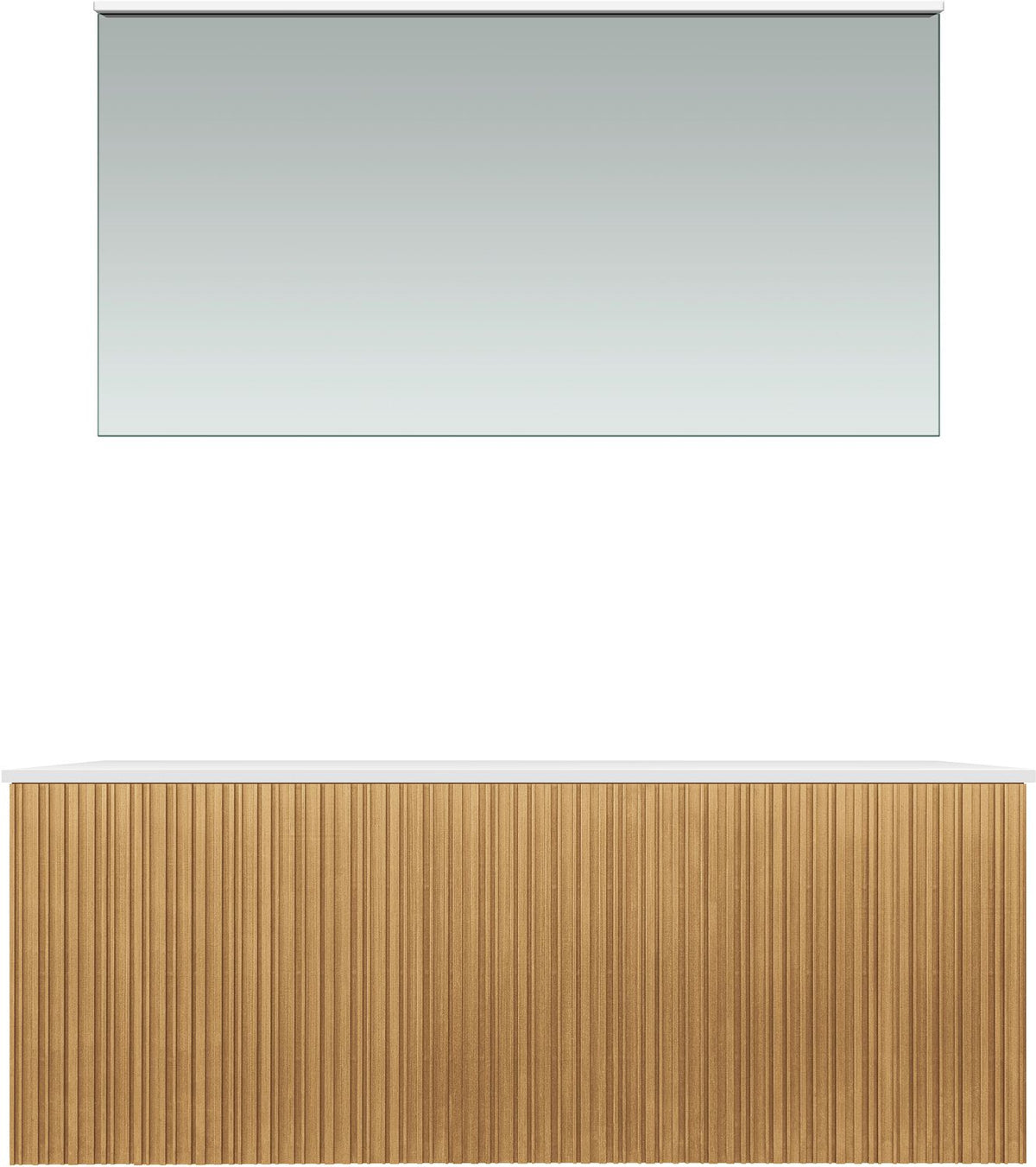 Meubel forest duo eik natuur 120CM Solid opbouw spiegel, badkamermeubelen — SKU DESCO-705280