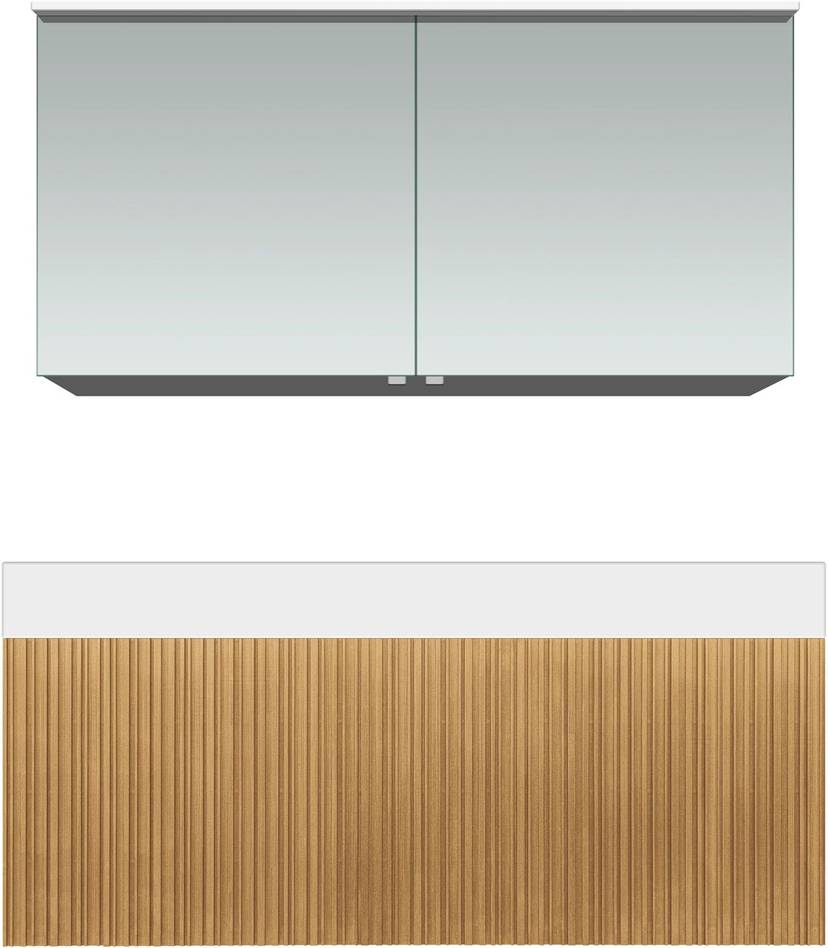 Meubel forest duo eik natuur 120CM Solid puro spiegelkast, badkamermeubelen — SKU DESCO-705295
