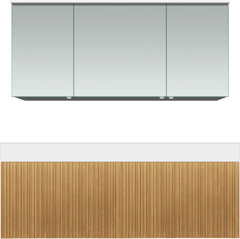 Meubel forest duo eik natuur 140CM Solid puro spiegelkast, badkamermeubelen — SKU DESCO-705299
