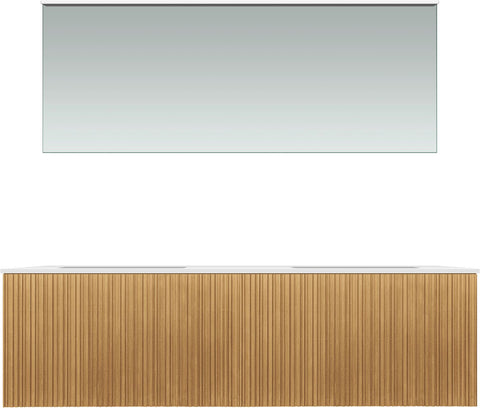 Meubel forest duo eik natuur 160CM Solid Molto spiegel, badkamermeubelen — SKU DESCO-705286