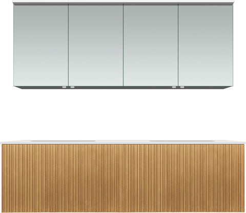 Meubel forest duo eik natuur 160CM Solid Molto spiegelkast, badkamermeubelen — SKU DESCO-705302