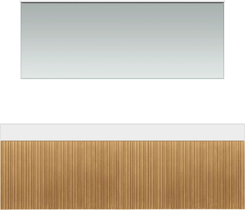 Meubel forest duo eik natuur 160CM Solid puro spiegel, badkamermeubelen — SKU DESCO-705287