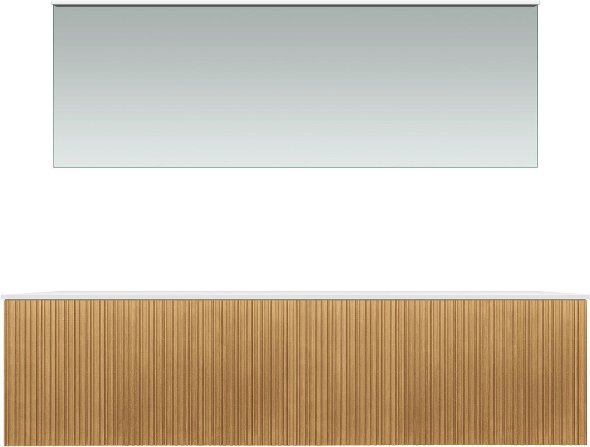 Meubel forest duo eik natuur 180CM Solid opbouw spiegel, badkamermeubelen — SKU DESCO-705292