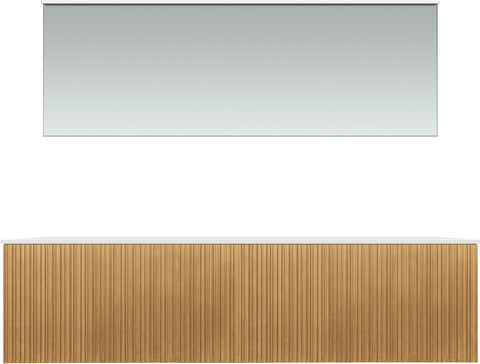 Meubel forest duo eik natuur 180CM Solid opbouw spiegel, badkamermeubelen — SKU DESCO-705292