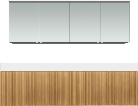 Meubel forest duo eik natuur 180CM Solid puro spiegelkast, badkamermeubelen — SKU DESCO-705307