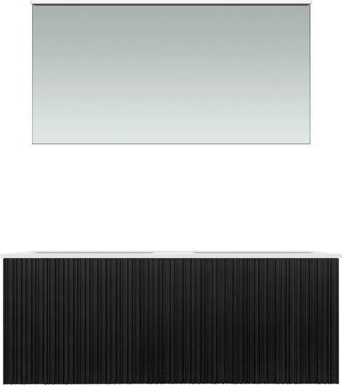 Meubel forest duo eik zwart 120cm solid molto spiegel, badkamermeubelen — SKU DESCO-705314