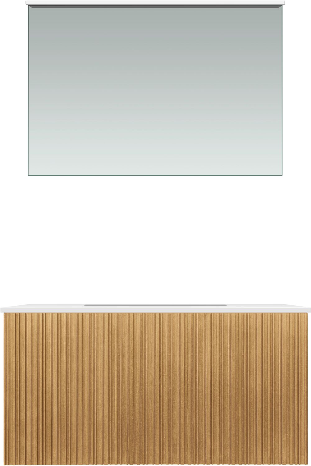 Meubel forest Solo eik natuur 90CM Solid Molto spiegel, badkamermeubelen — SKU DESCO-705177