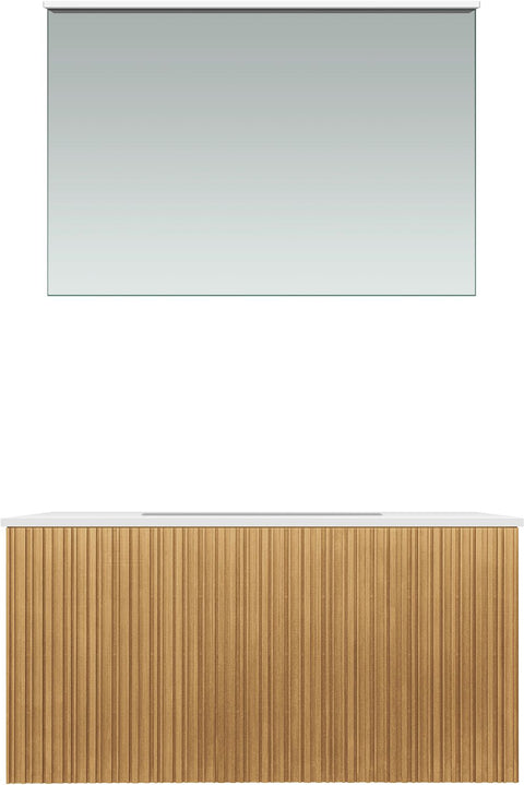 Meubel forest Solo eik natuur 90CM Solid Molto spiegel, badkamermeubelen — SKU DESCO-705177