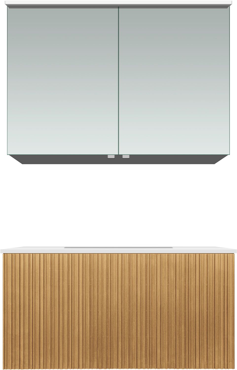 Meubel forest Solo eik natuur 90CM Solid Molto spiegelkast, badkamermeubelen — SKU DESCO-705184