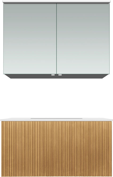 Meubel forest Solo eik natuur 90CM Solid Molto spiegelkast, badkamermeubelen — SKU DESCO-705184