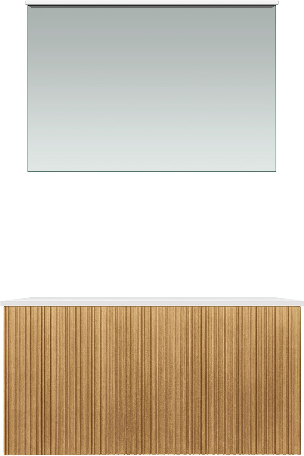 Meubel forest Solo eik natuur 90CM Solid opbouw spiegel, badkamermeubelen — SKU DESCO-705179
