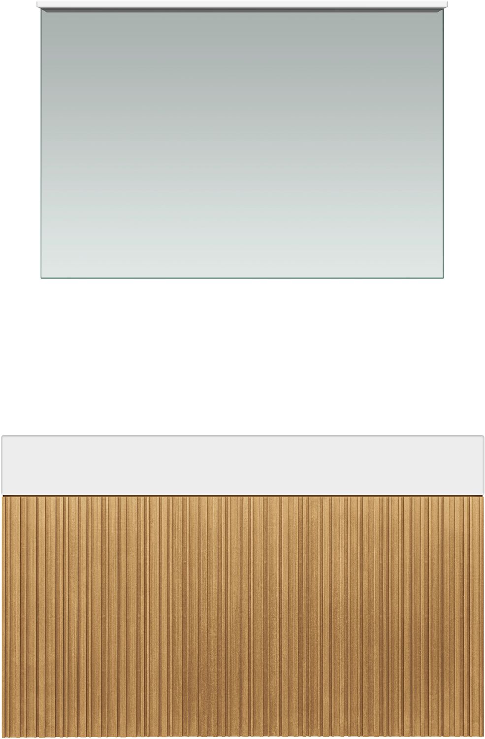 Meubel forest Solo eik natuur 90CM Solid puro spiegel, badkamermeubelen — SKU DESCO-705178