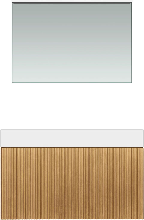 Meubel forest Solo eik natuur 90CM Solid puro spiegel, badkamermeubelen — SKU DESCO-705178