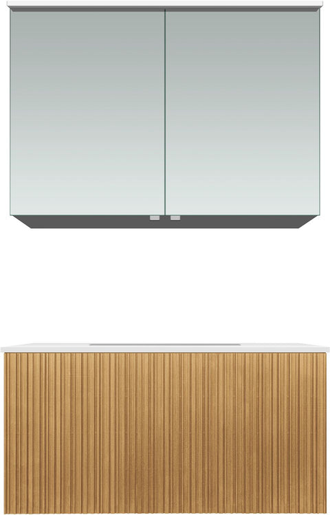 Meubel forest Solo eik natuur 90CM Solid puro spiegelkast, badkamermeubelen — SKU DESCO-705185