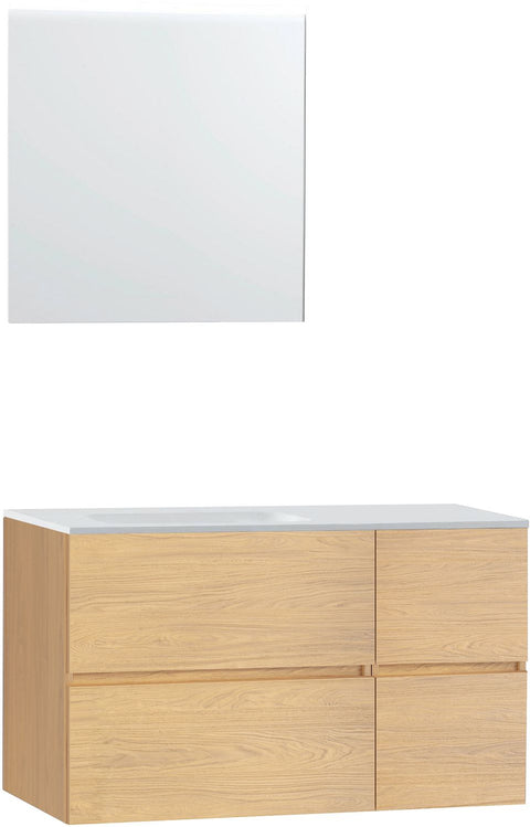 Meubel Molto eik brons 105 links solid spiegel, badkamermeubelen — SKU DESCO-727022