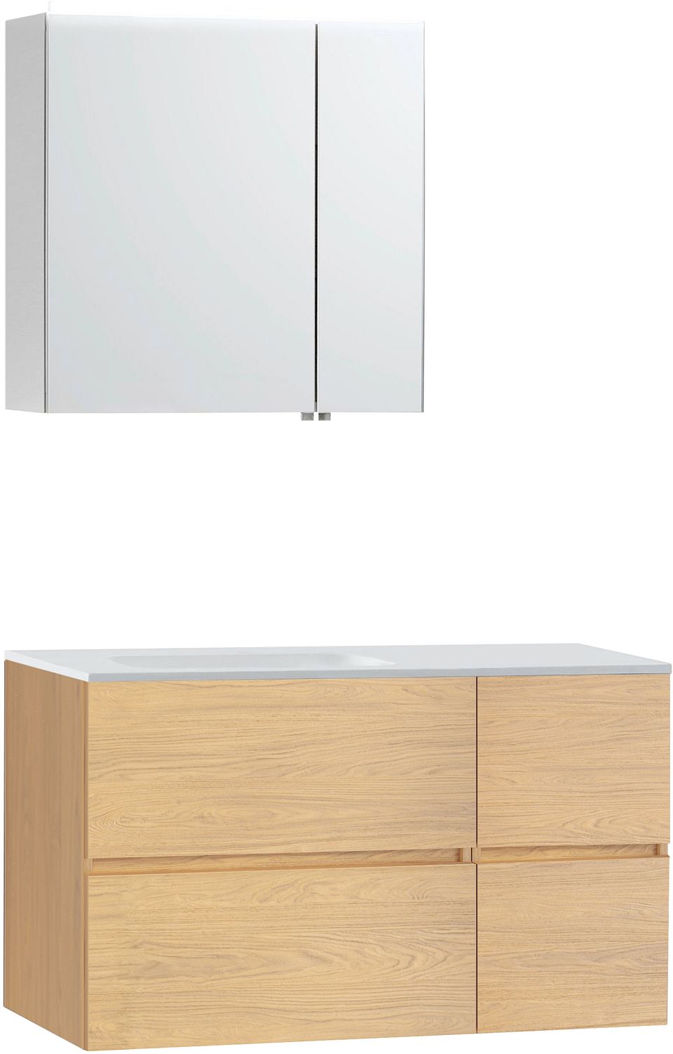 Meubel Molto eik brons 105 links solid spiegelkast 70, badkamermeubelen — SKU DESCO-727028